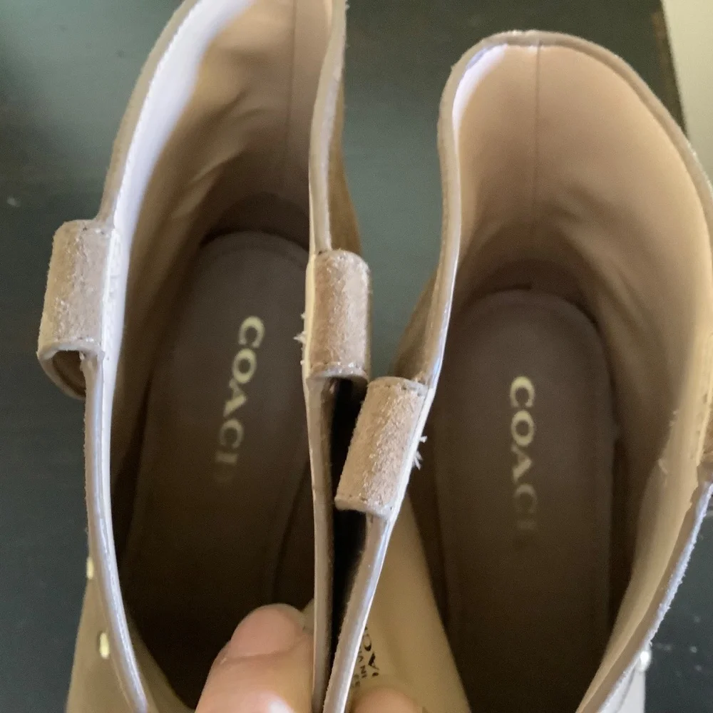 Coach Pauline Suede Bootie Western Style Coconut SZ 9 NWOT